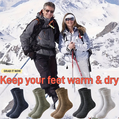 Thermal Hiking Socks 9 Pairs Unisex Thick Warm Terry Socks for Men Women Multi-Color Winter Boot Socks Cold Weather Arch Support Reinforced Toe Breathable Cozy Casual Bed Socks US Size 6-10