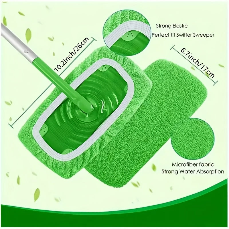 15-Pack Reusable Microfiber Mop Pads Compatible with Swiffer Sweeper – Dry Sweeping & Wet Mopping Cloths for Floor Cleaning, Washable & Reusable Replacement Pads 9.84–11.02 Inch (Mop Not Included)