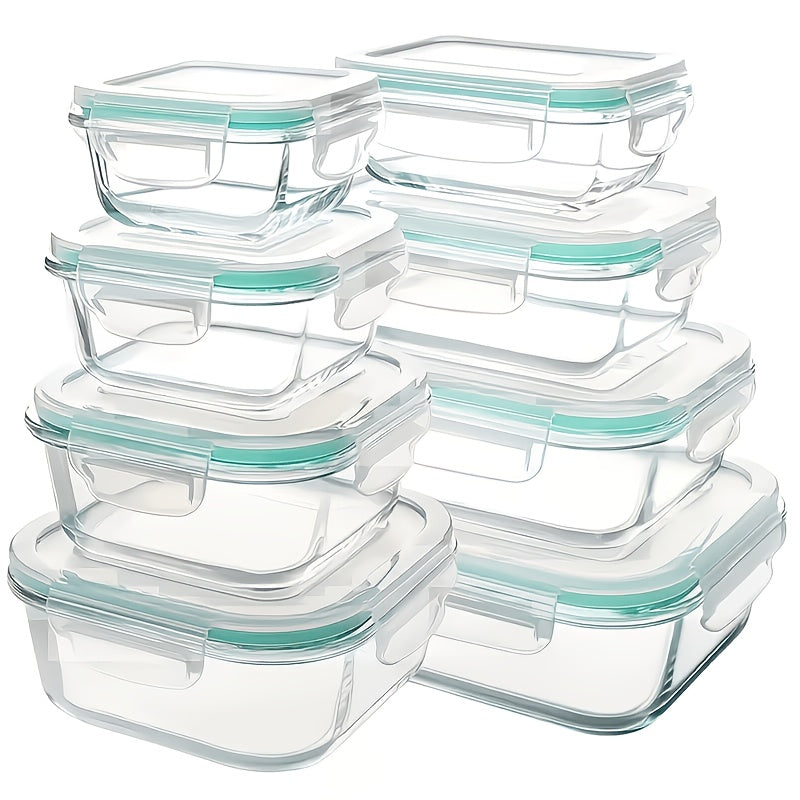 Glass Food Storage Containers Set with Lids – 24 or 16 Piece Airtight Meal Prep Containers, Microwave Oven Freezer Safe, BPA-Free, Perfect for Salads Fruits Vegetables Lunch Box Picnic