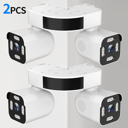 Dual Lens PTZ Security Camera Outdoor WiFi – 360° Pan Tilt Zoom 5MP, 10x Electric Zoom, Motion Detection, Two-Way Audio, Siren Alarm, Color Night Vision, App Control, Home Surveillance Camera