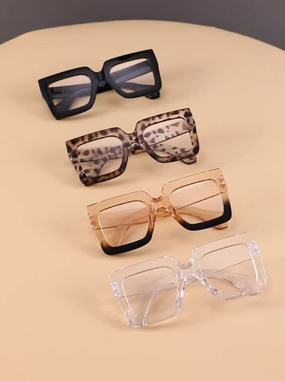 Vintage Square Full Rim Clear Lens Glasses Set 3pcs 4pcs Polycarbonate Fashion Eyewear for Women Men - Retro Office Everyday Blue Light Blocking Style Frames