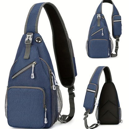 Large Capacity Crossbody Shoulder Bag for Men & Women – Multi-Purpose Embroidered Sports Style Travel Bag with Secure Zipper, Hands-Free Daily Commute & Outdoor Use, Multiple Colors