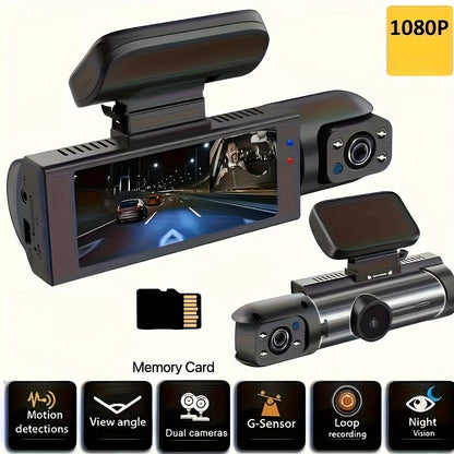 Dual Dash Cam Front & Inside 1080P – IR Night Vision, 150° Wide Angle, Loop Recording, Car DVR Camera with 32GB/64GB SD Card Option, 2" or 3.16" Screen