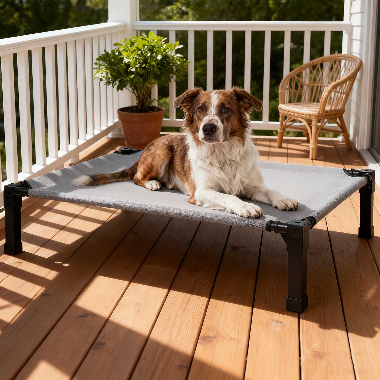 Cooling Elevated Dog Bed Raised Cot with Breathable Mesh & Metal Frame – Washable Portable No-Slip Dog Cot for Indoor & Outdoor Use, Available in 4 Sizes & 7 Colors for All Breeds