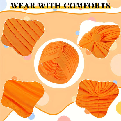 15-Pack Bohemian Turban Head Wraps for Women – Pre-Tied Pleated Head Scarves, Multicolor Twisted Hair Wraps & Beanie Caps, Breathable Ultra-Soft Headbands for Chemo, Hair Loss & Everyday Style