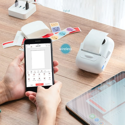 Marklife 2-Inch Portable Wireless Thermal Label Printer – Bluetooth Inkless Sticker Maker for iPhone & Android, Small Business Shipping Labels, Kitchen Office Home, Includes 1 Roll Labels