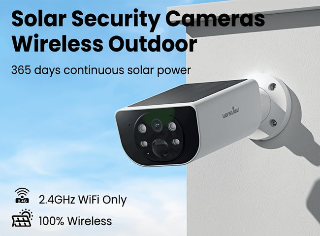 Wansview Solar Security Camera Outdoor Wireless 2K HD – Color & Infrared Night Vision, PIR AI Motion Detection, Two-Way Audio, IP65, SD Card & Cloud Storage, Alexa & Google Home Compatible, 1-4 Pack