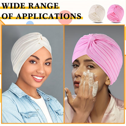 15-Pack Bohemian Turban Head Wraps for Women – Pre-Tied Pleated Head Scarves, Multicolor Twisted Hair Wraps & Beanie Caps, Breathable Ultra-Soft Headbands for Chemo, Hair Loss & Everyday Style