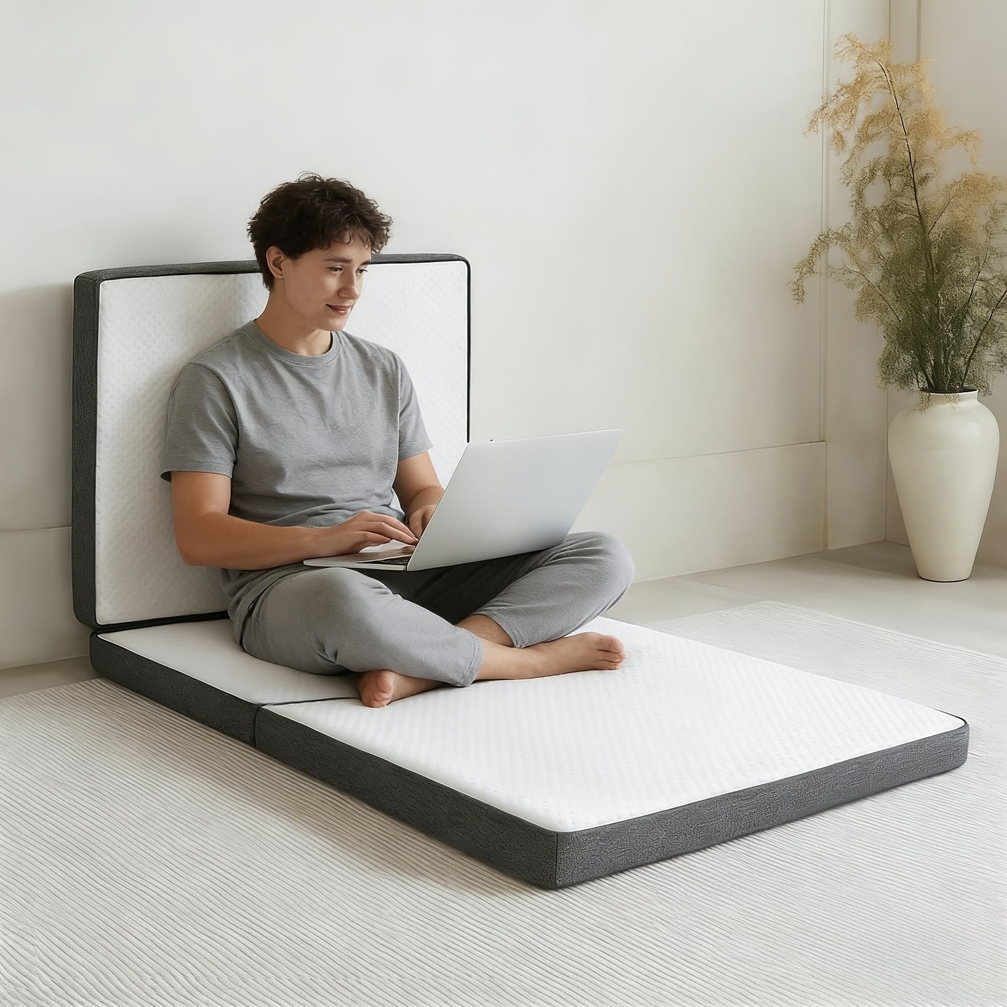 Tri-Fold Memory Foam Mattress 3/4/6 Inch with Washable Cover - Portable Folding Floor Guest Bed for Camping RV Travel Road Trip Small Spaces