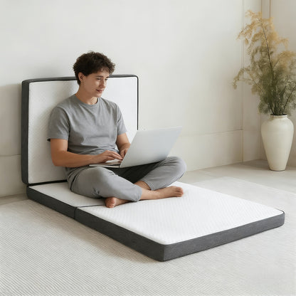 Tri-Fold Memory Foam Mattress 3/4/6 Inch with Washable Cover - Portable Folding Floor Guest Bed for Camping RV Travel Road Trip Small Spaces