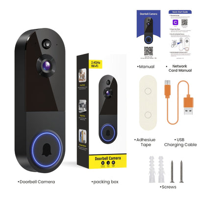 2K Wireless Smart Doorbell Camera – WiFi Video Doorbell with Night Vision, AI Snapshot, Two-Way Intercom, Rechargeable Battery & Local Storage, Home Security Camera for Front Door