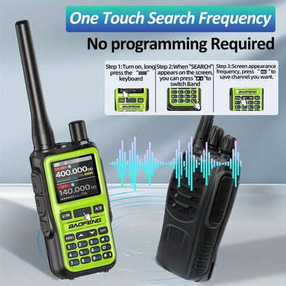 Baofeng UV-5RMini Ham Radio 2-Pack – Long Range Two-Way Radio, USB-C Rechargeable, 999CH, NOAA Weather Alert, Dual PTT, App Programming for Hunting, Camping, Fishing, Skiing & Survival