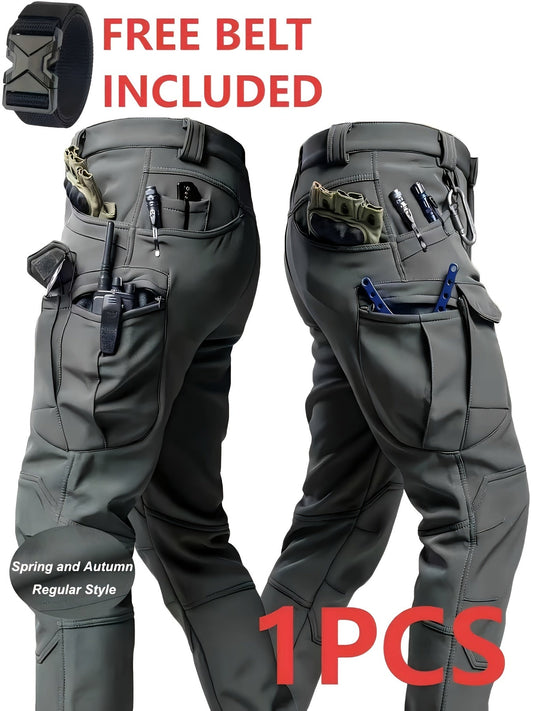 Men's Tactical Cargo Pants Lightweight Quick Dry – Breathable Multi-Pocket Hiking Pants with Belt, Relaxed Fit All-Season Outdoor Work Pants, Wear-Resistant – M to XXXL, Black / Grey / Khaki