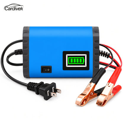 12V Smart Car Battery Charger and Maintainer, Intelligent Trickle Charger with Desulfurization & Temperature Compensation for 2Ah-100Ah Batteries – Compatible with Car, Truck, Motorcycle & Lawn Mower