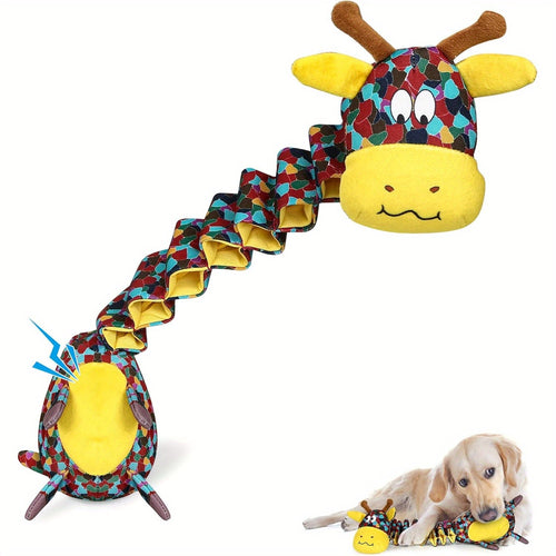 Indestructible Dog Chew Toy for Aggressive Chewers – Ultra-Strong Plush & Crinkle Paper Durable Dog Toy for Large Breeds, Interactive Squeaky Chew Toy for Powerful Dogs