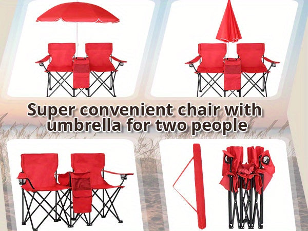 Folding Outdoor Fishing Chair with Sun Umbrella Iron Alloy Frame Oxford Fabric 187 Lb Capacity Portable Beach Patio Camping Chair with Storage Bag Red Black Grey Blue Coconut Pineapple Pattern
