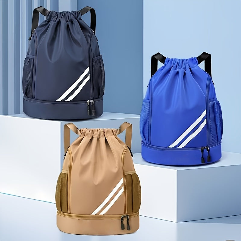 Lightweight Sports Drawstring Backpack for Men & Women | Gym Bag for Basketball Yoga Fitness | Spacious Polyester Shoulder Bag with Drawstring Closure & Inner Pouch | 6 Colors