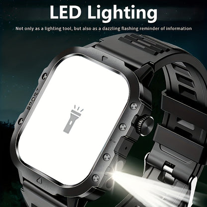 Large Screen Smartwatch Compatible with iPhone Android Wireless Calling SMS Fitness Tracker Heart Rate Monitor Remote Camera Control USB Rechargeable for Men Women - Modern Design Travel Gift