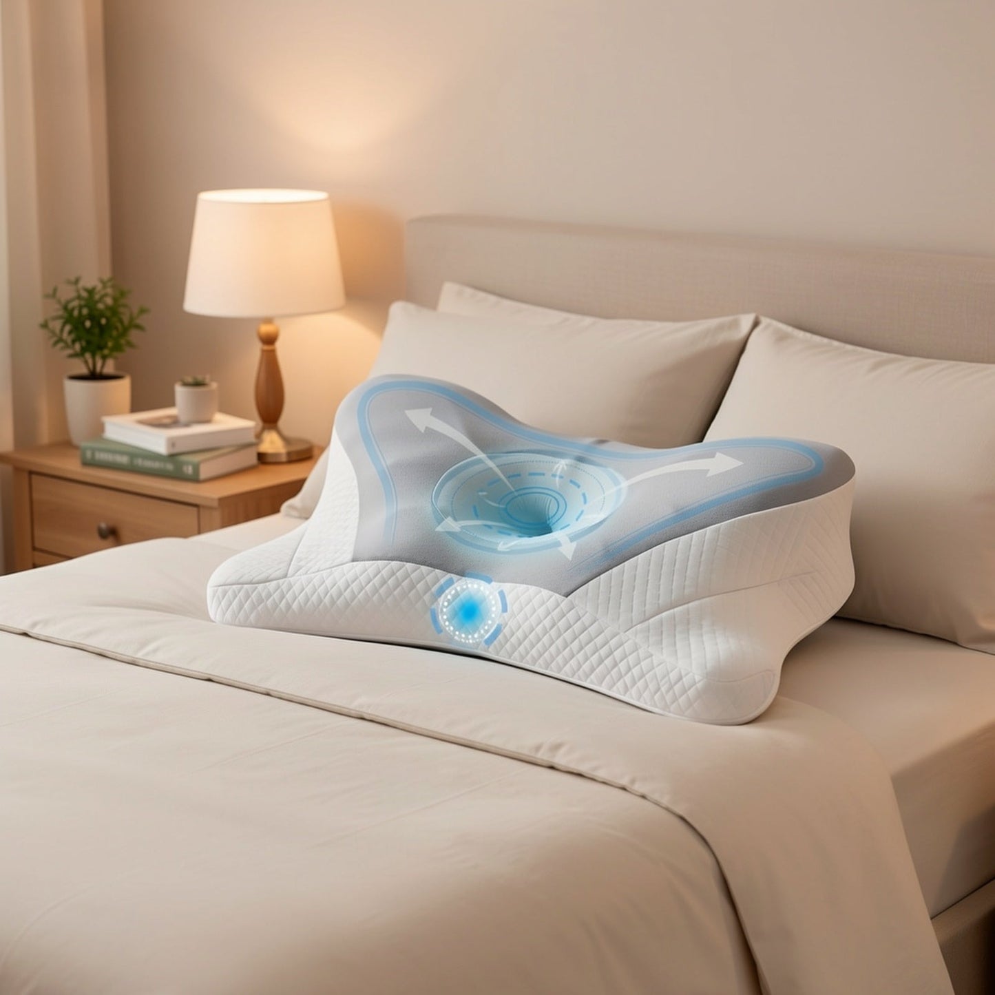 Cervical Neck Pillow Memory Foam Ergonomic Contour Pillow for Neck Pain Relief, Cooling Pillowcase Included, Orthopedic Bed Pillow for Side Back Stomach Sleepers, Shoulder & Spine Support Sleep Pillow