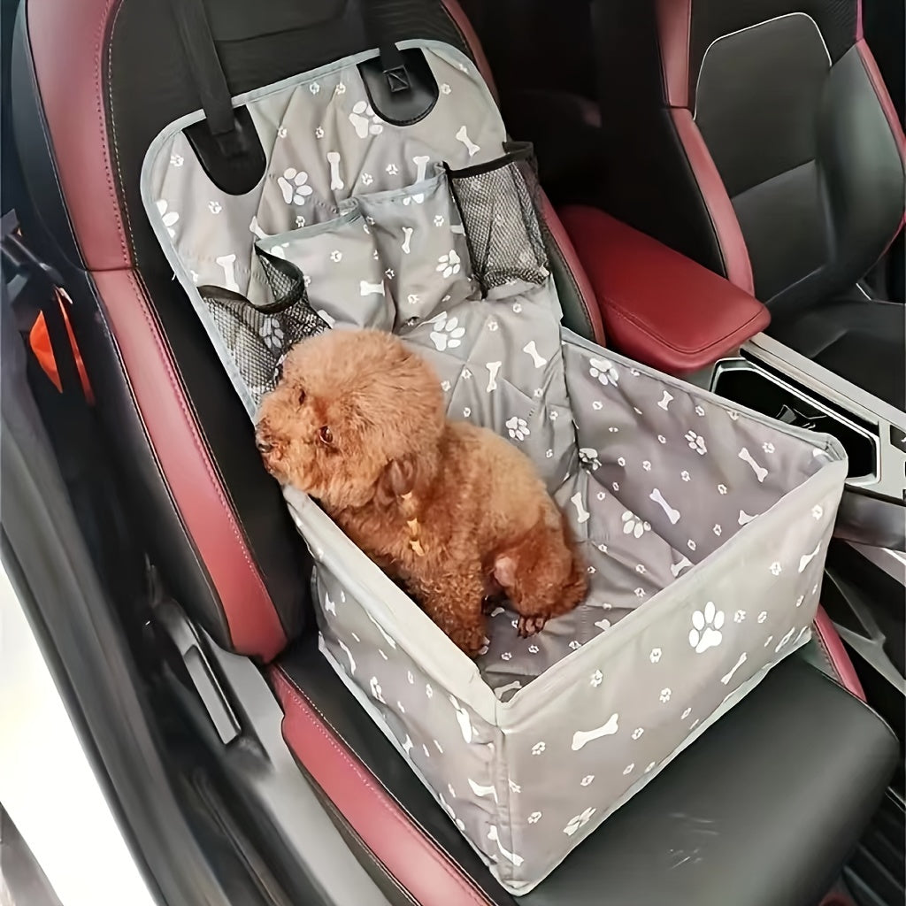 Car Dog Seat Mat Front Passenger Seat Scratch Dirt Resistant Polyester Pet Travel Seat Cover Protector All Dog Sizes Grey Black Pink White Car Interior Protection