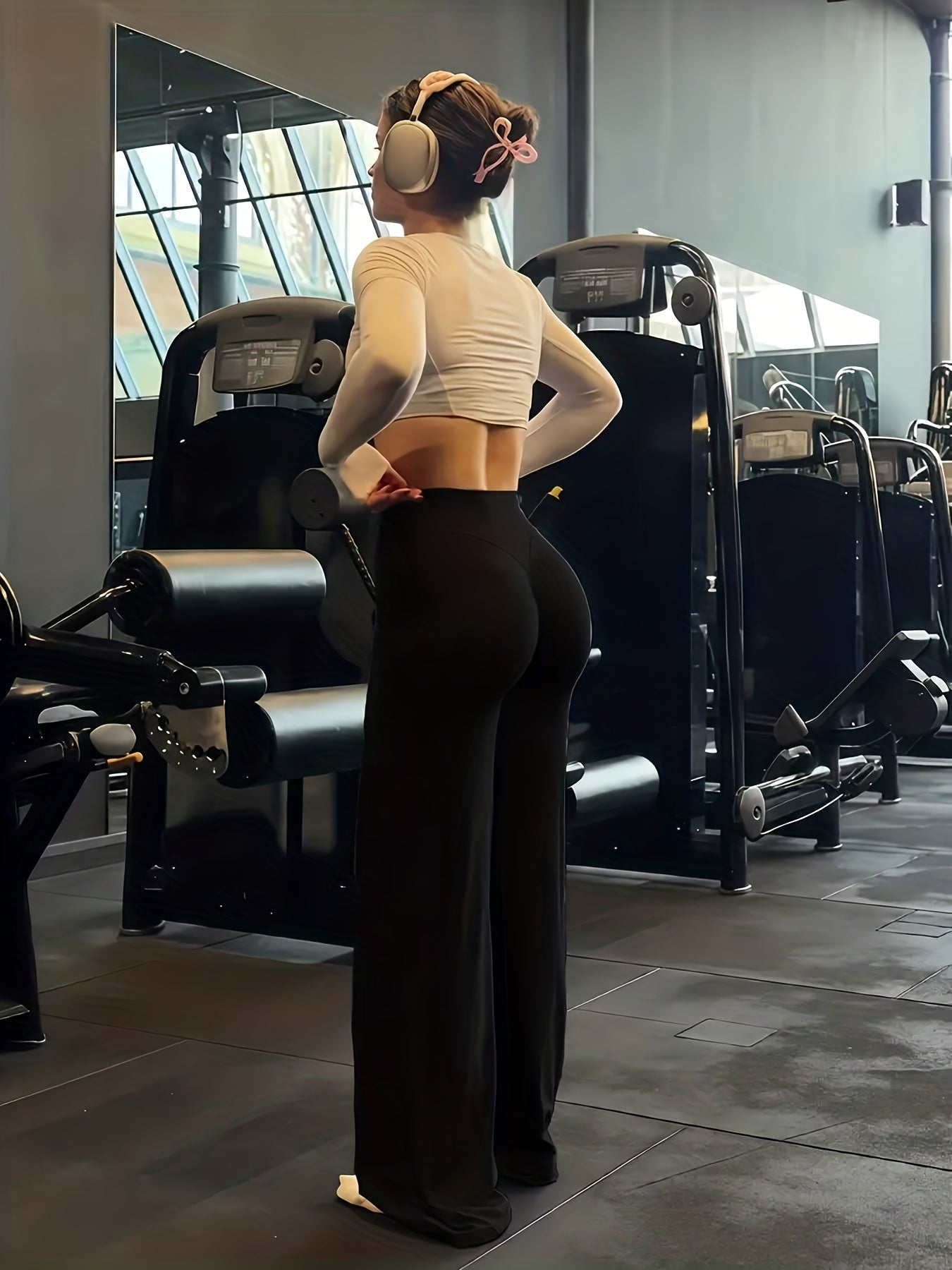 Wide Leg Yoga Pants High Waist High Elastic Full Coverage - Plus Size Flare Leggings for Gym Fitness Training Casual Wear All Season S-XL