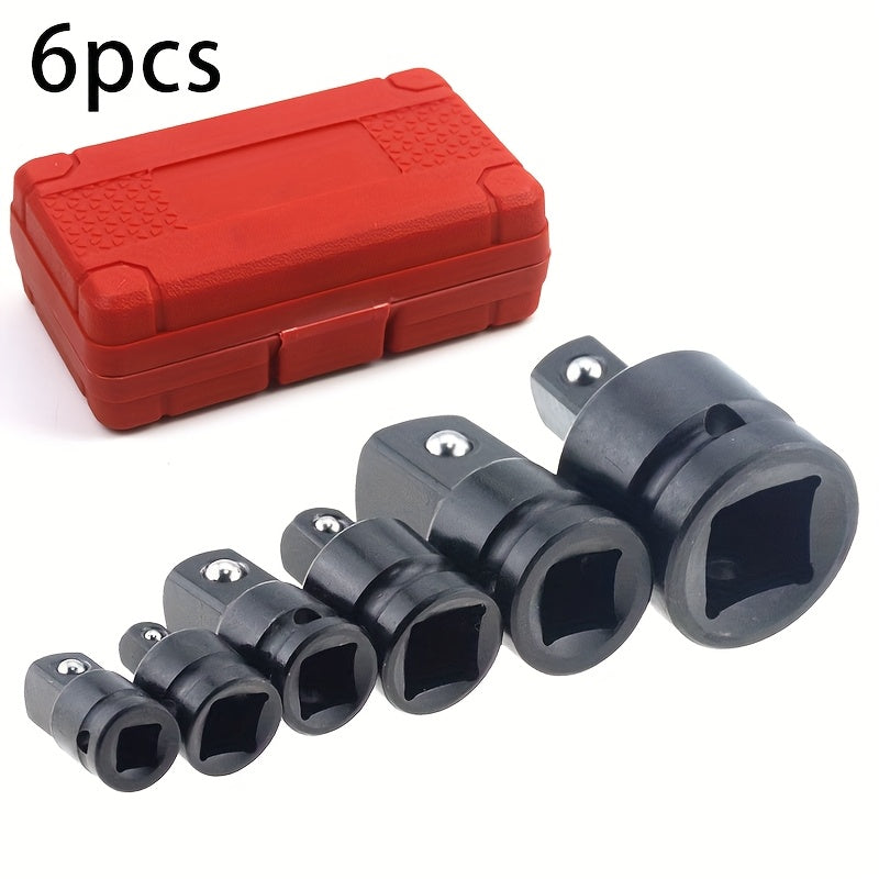 6-Piece Impact Adapter & Reducer Set 1/4" to 3/4" Drive – Chrome-Moly Steel Female-to-Male Air Square Drive Conversion Wrench Kit with Ball-Retaining Lock & Protective Cover for Auto Repair
