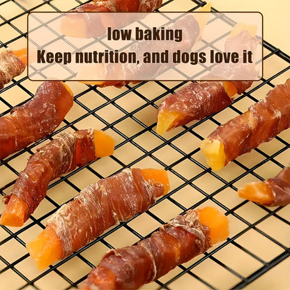 Duck Wrapped Sweet Potato Dog Treats, Natural High-Protein Chicken Chews for Small, Medium & Large Dogs, Grain-Friendly Easy-to-Digest Healthy Training Snacks