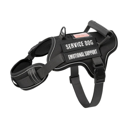 Tactical MOLLE Dog Harness – No-Pull Adjustable Reflective Pet Vest with Control Handle, Service Dog Training Harness for Easy Walking, No Pulling Tugging or Choking