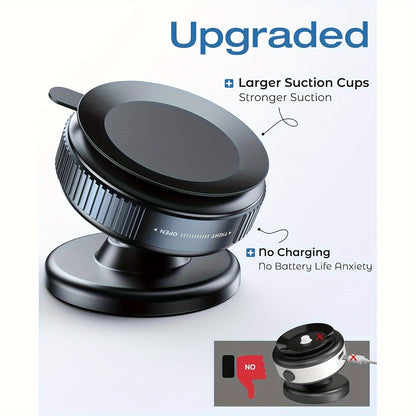 Magnetic Phone Holder with Vacuum Suction Cup, 360° Adjustable Hands-Free Phone Mount for Car, Gym, Mirror & Smooth Surfaces, Universal Magnetic Suction Phone Stand Compatible with All Smartphones