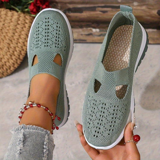 Women's Mesh Slip-On Sneakers – Lightweight Comfortable Casual Walking Shoes for Beach, Vacation, Camping & Everyday Summer Use, Sizes US 6.5–10.5