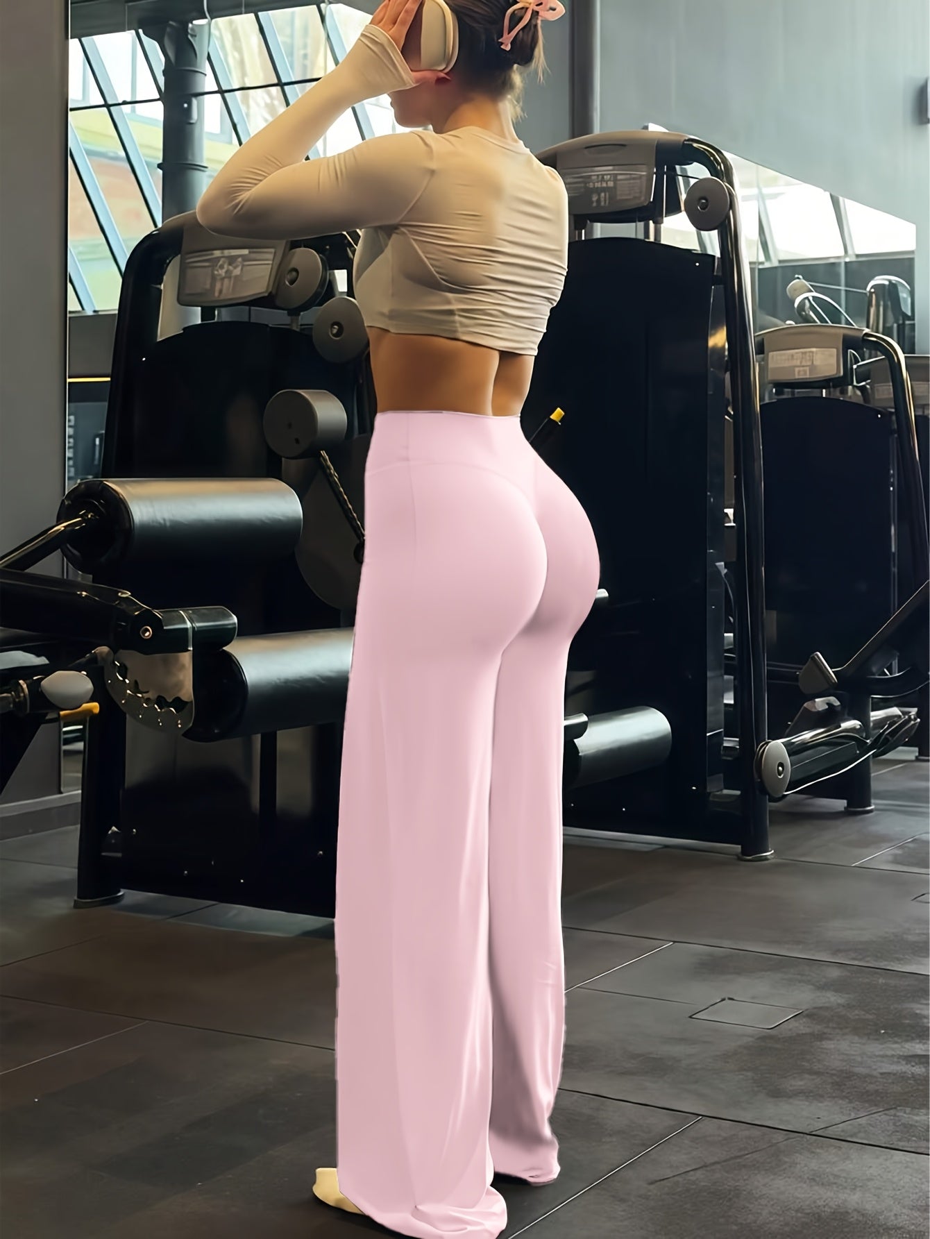 Wide Leg Yoga Pants High Waist High Elastic Full Coverage - Plus Size Flare Leggings for Gym Fitness Training Casual Wear All Season S-XL