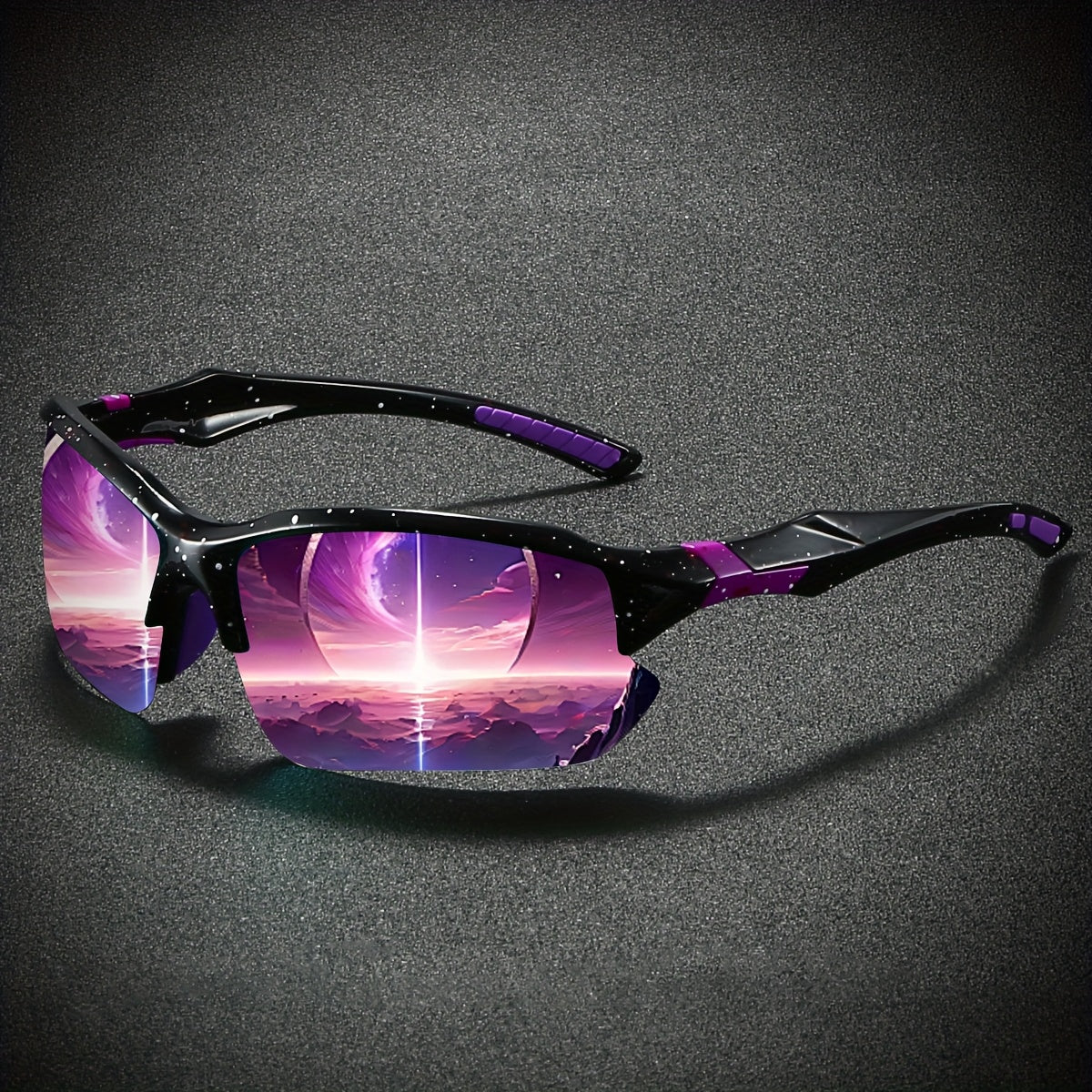 Women's Polarized Semi-Rimless Sunglasses 2-Pack – TAC Mirror Coating Anti-Glare Lenses in Starry Purple & Dreamy Pink, Stylish Everyday Fashion Eyewear Gift Set for Women