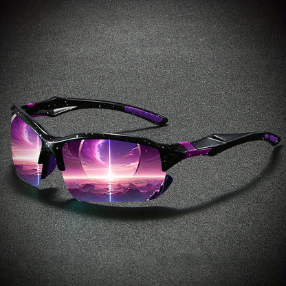 Women's Polarized Semi-Rimless Sunglasses 2-Pack – TAC Mirror Coating Anti-Glare Lenses in Starry Purple & Dreamy Pink, Stylish Everyday Fashion Eyewear Gift Set for Women