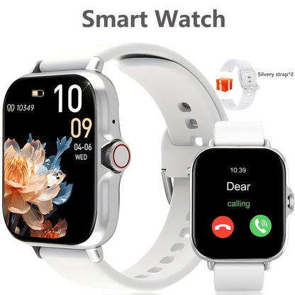 Smart Watch 1.91 Inch AMOLED HD Touchscreen Voice Calling Music Playback Voice Assistant Multiple Sports Modes Compatible with iPhone Android Fitness Tracker Black Pink Yellow Silver