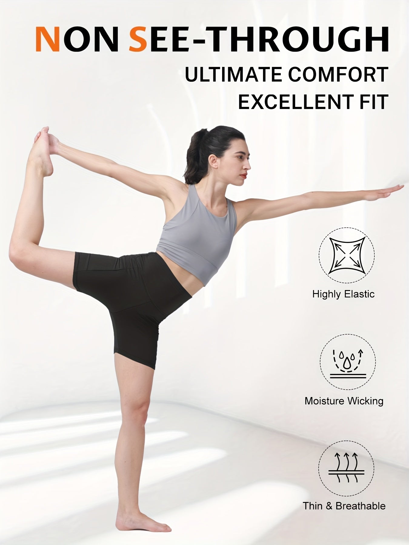 Women's High Waist Yoga Shorts Sweat-Wicking Elastic Waistband 5-Point Biker Shorts for Cycling Running Training Gym – Fashionable Casual Activewear for Summer