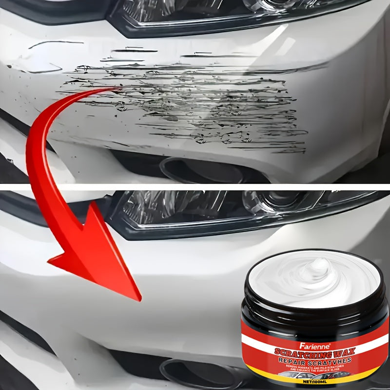 Nano Gloss Car Scratch Repair Wax Kit 100G – Clay Bar & Sponge Included, Removes Scratches Swirls Matte Imperfections, All Car Paint Colors, Clear Coat Safe, DIY Auto Paint Restoration Polish