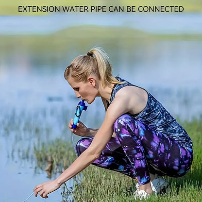 Personal Water Filter Straw Mini Water Purifier Survival Gear for Hiking Camping Travel Emergency Preparedness, Portable Filtration Straw Removes Bacteria & Contaminants - Set 1, 2 & 4 Options