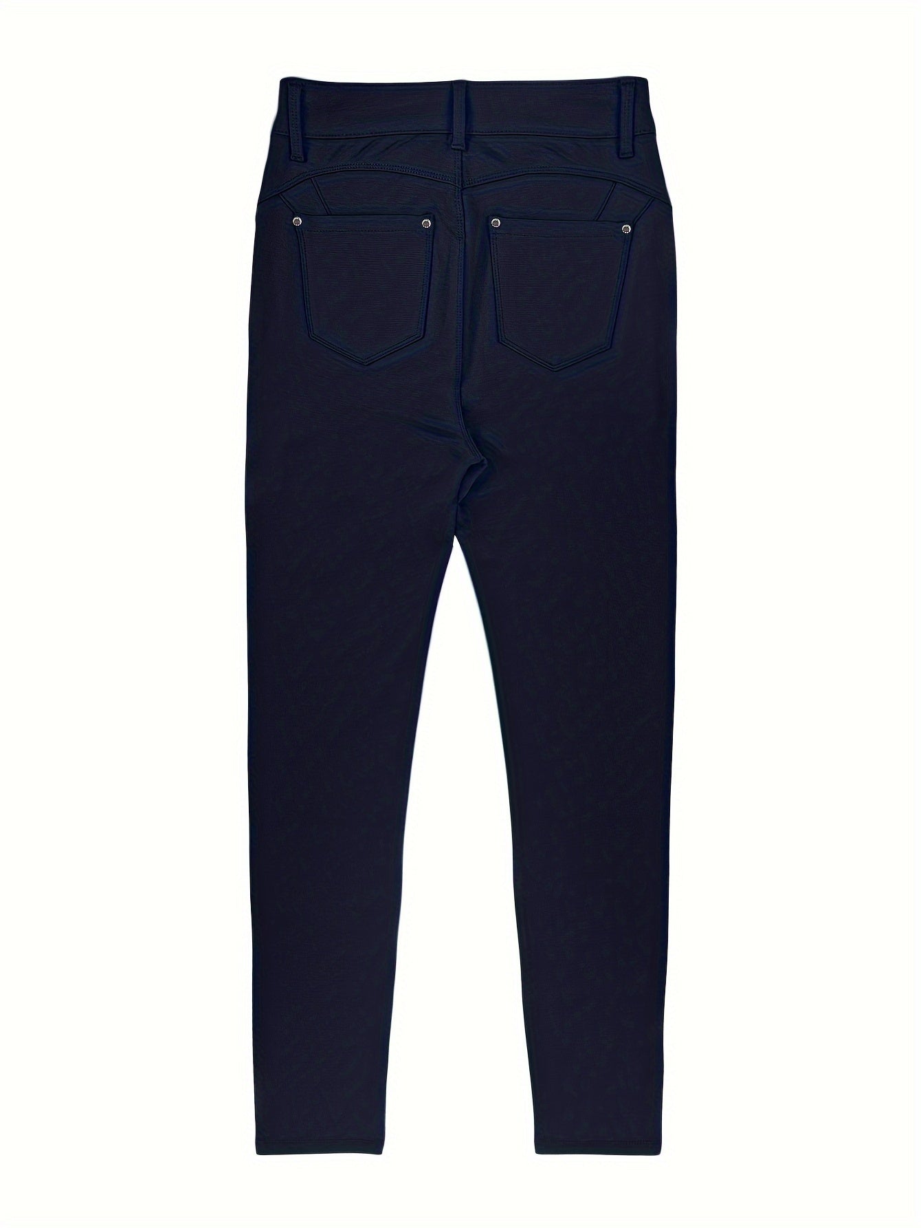 Women's High Waist Stretch Skinny Jeans Metal Button Street Style Slim Fit Denim Pants 10 Colors S-XXL Everyday Wear