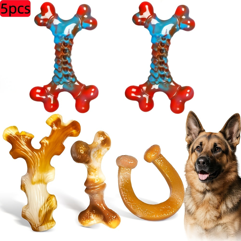 Indestructible Dog Chew Toys for Aggressive Chewers Large Breed - Tough Durable Dog Chew Toy Pack of 1 2 4 or 5, Striped Design Heavy Duty Chew Toy for Large Dogs, Teeth Cleaning and Boredom Relief