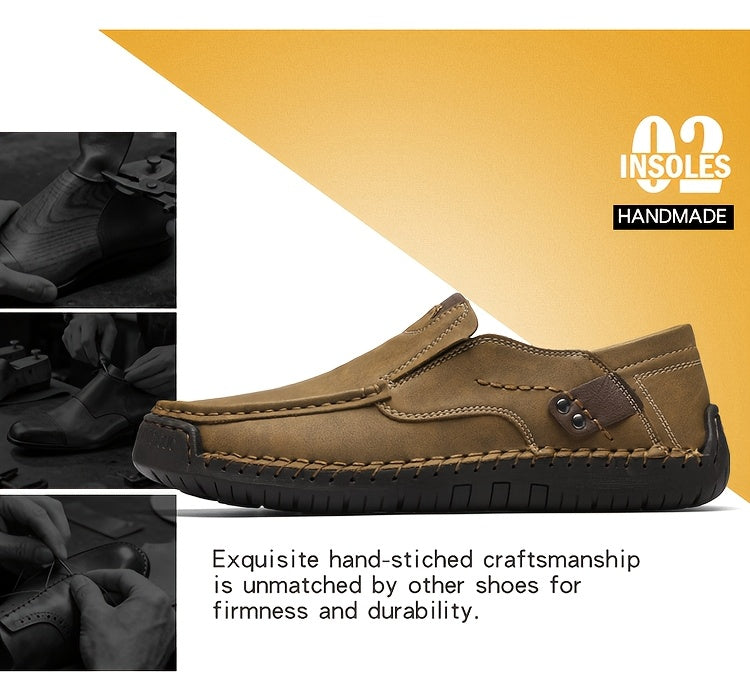 Men's Handstitched Driving Loafers Slip-On Shoes Lightweight Breathable – Casual Moccasin Boat Shoes for Business Casual, Travel, Walking & Outdoor, Sizes US 4–12.5