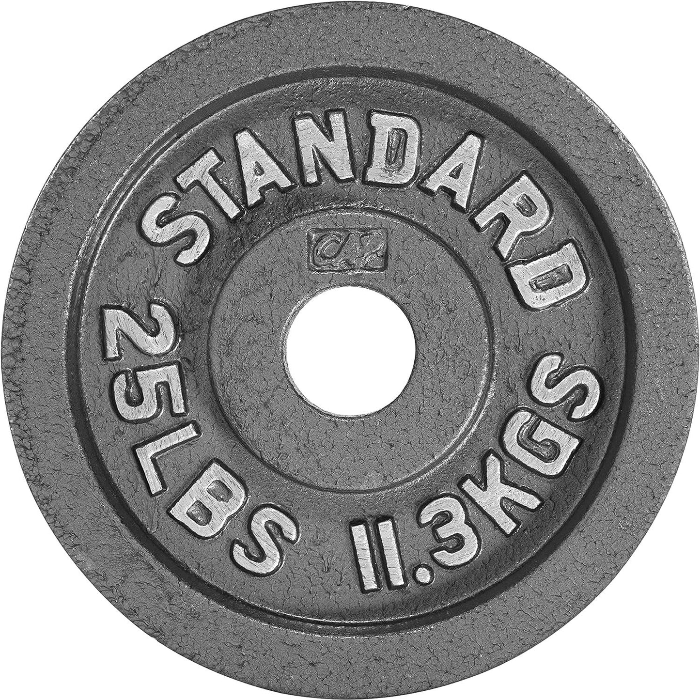 Cast Iron Weight Plates 2-Inch Olympic Solid Baked Enamel for Strength Training Powerlifting Bodybuilding Home Gym Barbell – 2.5 5 10 25 45 100LB CAPHAUS