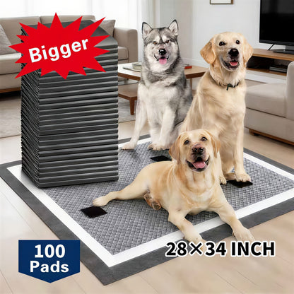 Jumbo Dog Pee Pads for Large Breeds 50 or 100 Pack – 6-Layer Super Absorbent Heavy-Duty Leakproof Puppy Training Pads, Quick-Dry Odor Control, Housebreaking Pads for Senior Dogs & Potty Training