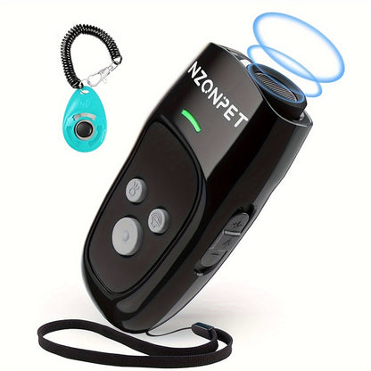 Ultrasonic Anti Barking Device 3-in-1 Dog Bark Control - 3 Frequency Sonic Dog Trainer with LED Light and Wrist Strap, 16.4Ft Range Rechargeable Bark Deterrent for Indoor and Outdoor Use