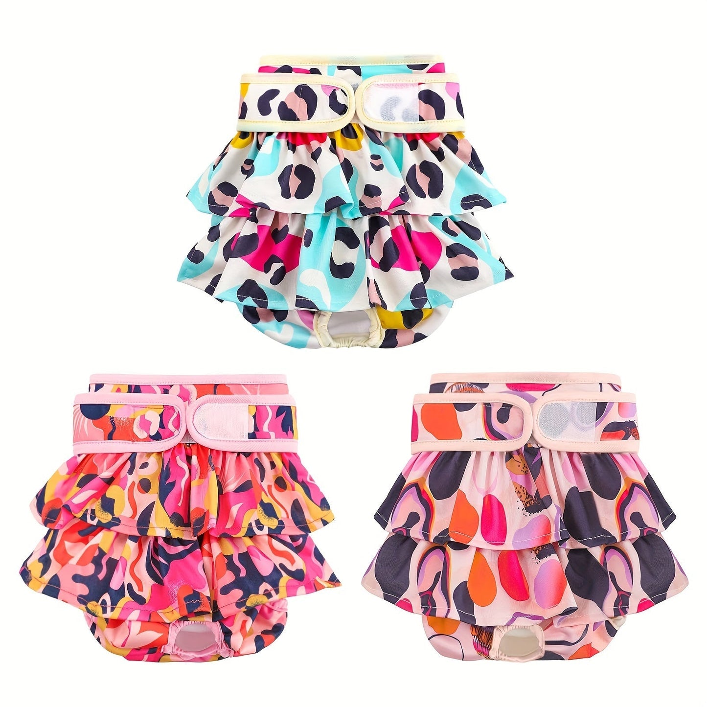 Washable Female Dog Diapers 3 Pack Reusable Highly Absorbent – Dog Period Panties for Female Dogs in Heat Incontinence & Puppy Training XS to L