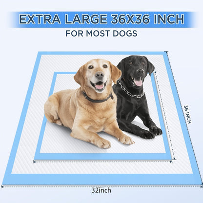 XXXL Dog Pee Pads Extra Large 8-Layer Super Absorbent Leak-Proof – Disposable Puppy Potty Pads for Cars Cages Sofas, Multiple Sizes 31x47 32x36 57x31 Inches