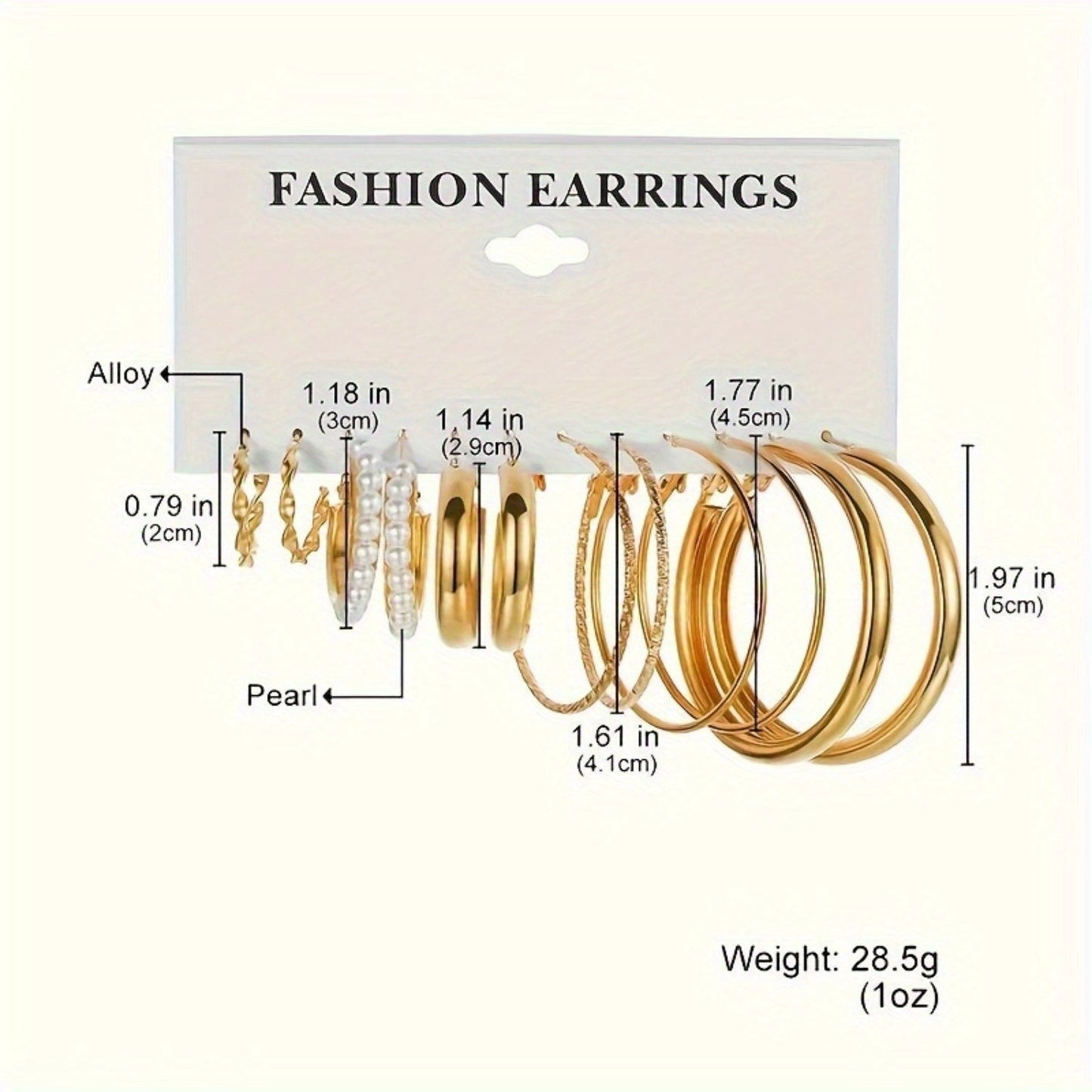 36 Piece Gold Hoop Earrings Set for Women – Fashion Rhinestone Accent Hoop Earrings with 316L Stainless Steel Posts, Hypoallergenic Earring Set for Daily Wear Parties and Gift