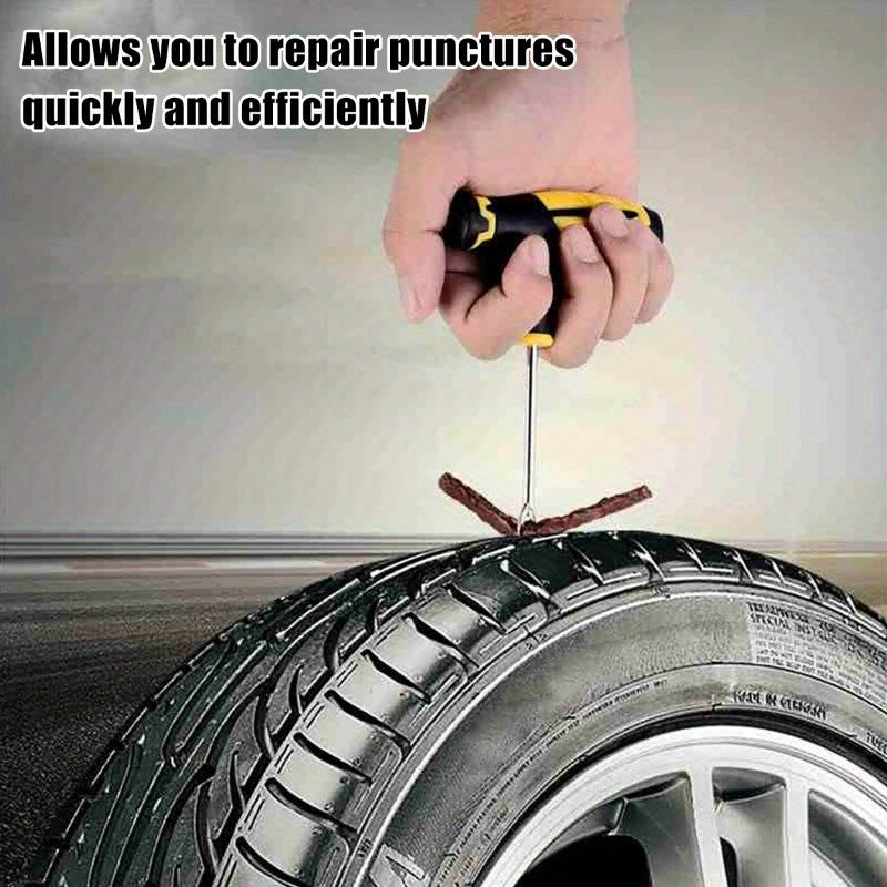 42pcs Tire Repair Kit | Complete Car Emergency Flat Tire Patch Kit with Full-Size Patches, Easy Self-Repair for Punctured & Leaky Tires – Roadside Emergency Kit for All Vehicles