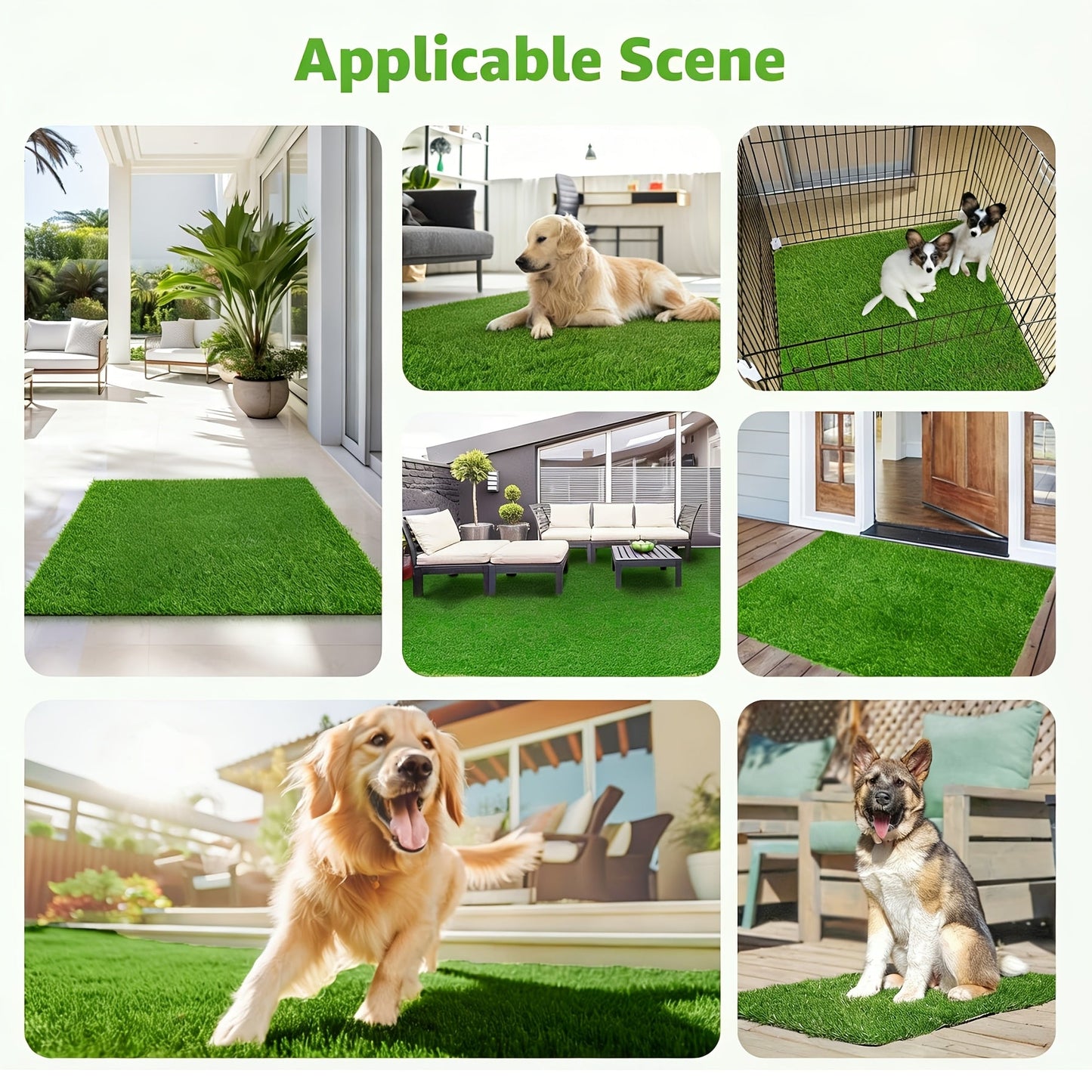 2-Pack Washable Dog Potty Training Mat Reusable Artificial Grass Pad with Odor Control for Puppies and Adult Dogs Indoor Outdoor Housebreaking and Travel Pet Waste Solution