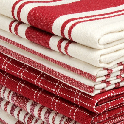 Cotton Kitchen Towels 10 Pack Flat Weave – 100% Cotton Absorbent Quick-Dry Dish Towels for Cooking Cleaning Drying, Lint-Free Reusable Cloth Towels Blue Sage Teal Black Olive Gray Yellow Red Beige