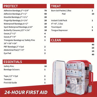 RHINO RESCUE OSHA First Aid Kit All-Purpose Professional Medical Supplies - Home Office Outdoor Emergency Camping Car Travel Business